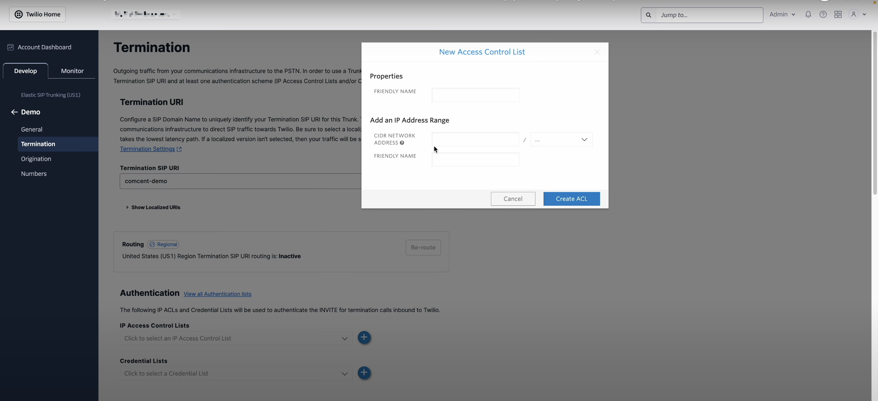 twilio access control list